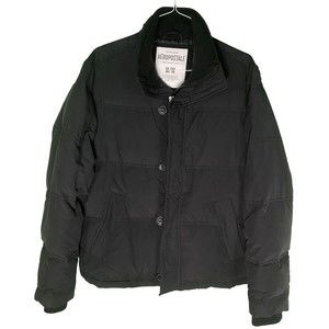 Mens Aeropostale Size Medium Down Feather Black Puffer Coat Jacket Size Medium